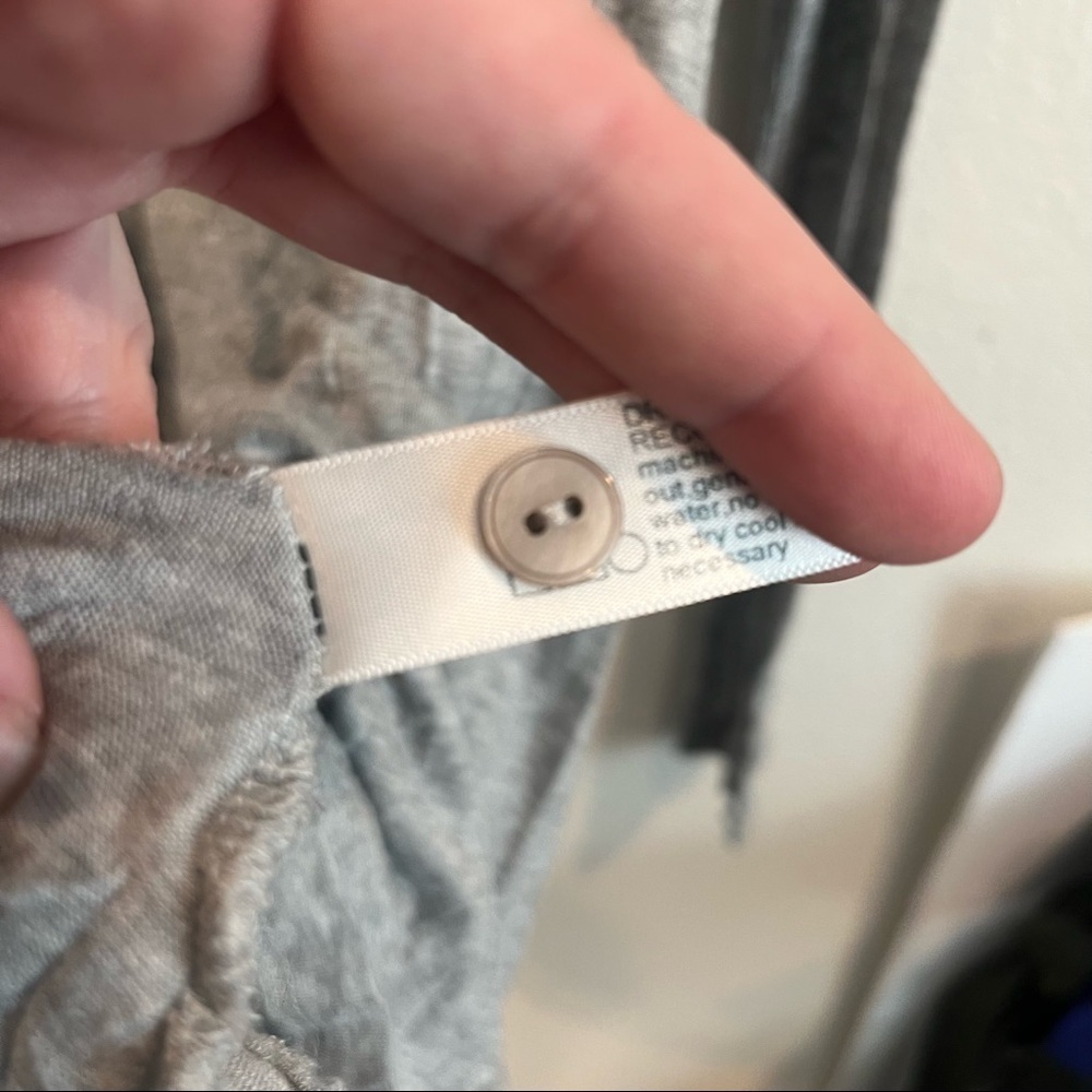 Three Dots Gray Draped Front Ribbed Button Up Shi… - image 6